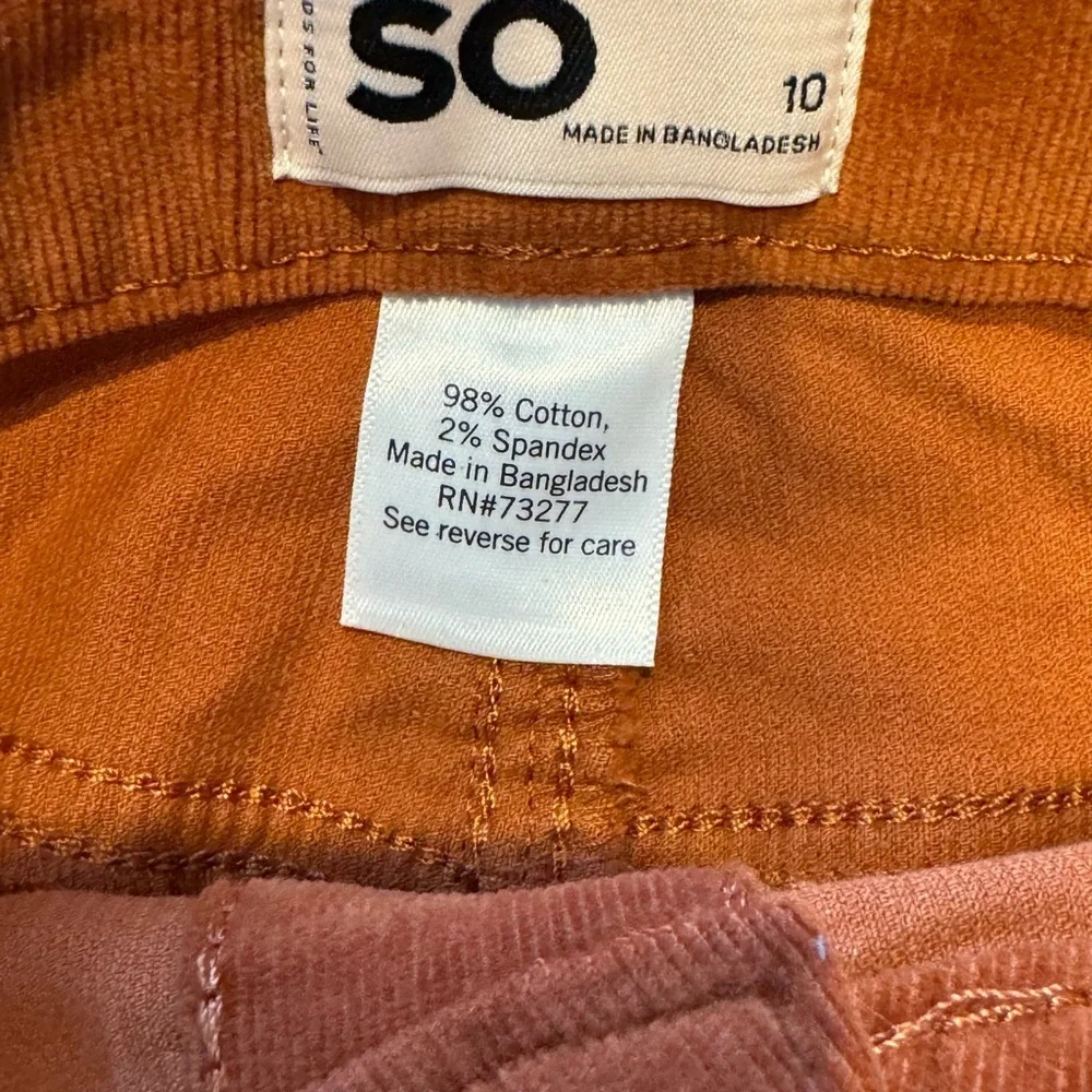 So Girls Corduroy Skirt Sz 10 Rust Brown Button Front Pockets School
